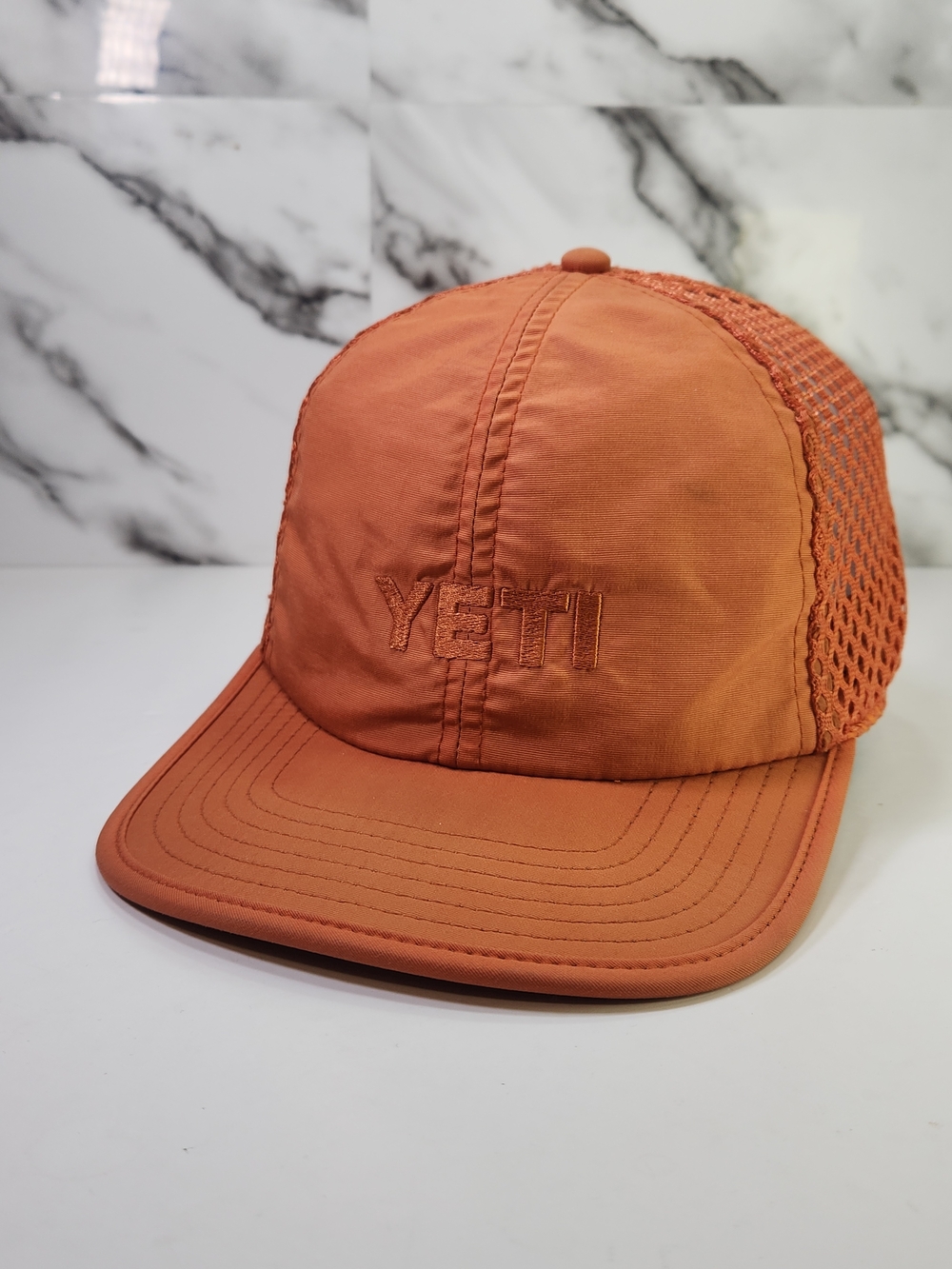 YETI Orange Mesh Trucker Hat for Men. Runing Hat